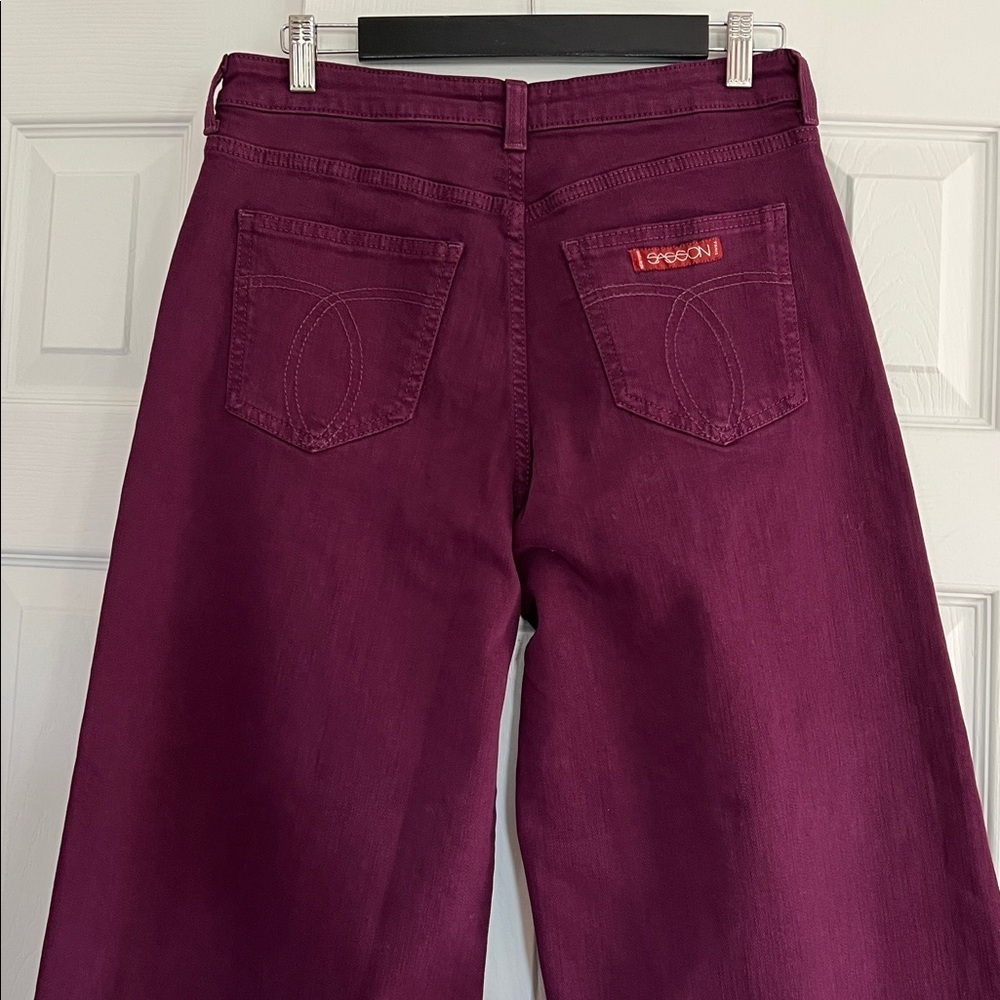 Johnny Was Purple Mademoiselle Wide Leg Jean Size 28 - Picture 14 of 15